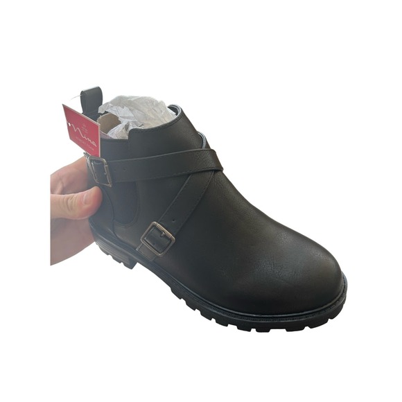 "Kids' Nina Kylee Black Tumbled Bootie, Size 3" - Picture 4 of 5